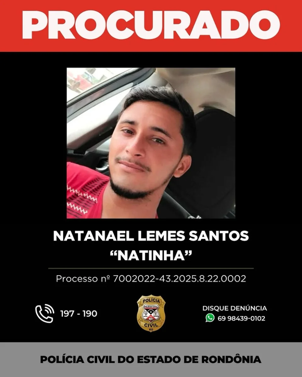 Natanael Lemes Santos — Foto: Reprodução/Polícia Civil de Rondônia (PC-RO)