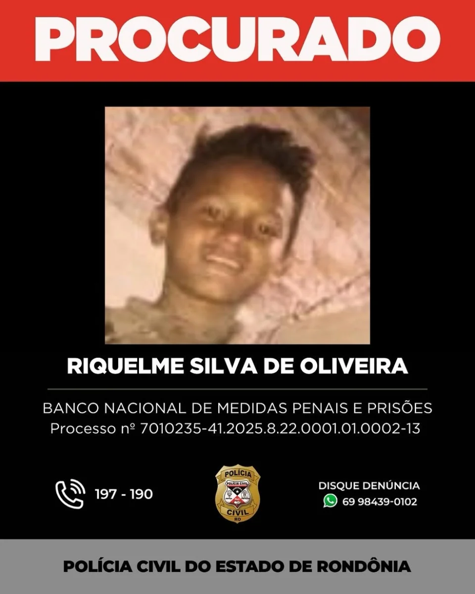 Riquelme Silva de Oliveira (filho) — Foto: Reprodução/Polícia Civil de Rondônia (PC-RO)