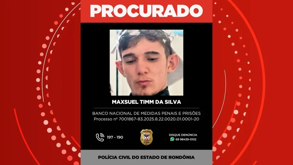 Maxsuel Timm da Silva, de 21 anos (procurado) — Foto: Reprodução/Redes sociais