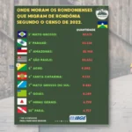 OS 10 ESTADOS PREFERIDOS: Rondonienses migram principalmente para Mato Grosso, Paraná e Amazonas, diz IBGE