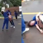 Vídeo mostra adolescente tendo a cabeça batida contra o asfalto em briga na saída de escola