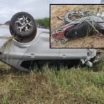 Grave acidente na BR-429 entre carro e moto deixa pai e filho em estado gravíssimo em Rondônia