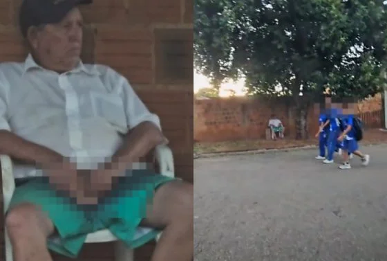 Idoso de 75 anos é preso após ser flagrado se masturbando em frente de escola; vídeo