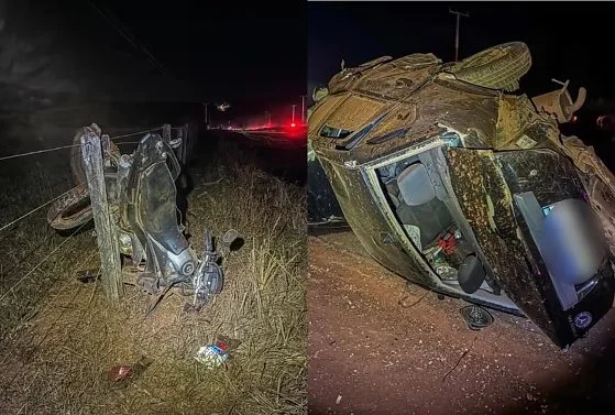Batida entre moto e Ford Fiesta mata três pessoas; grávida está entre as vítimas