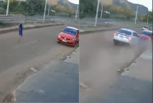 BRINCAVA NA RUA: Criança é lançada após carro em alta velocidade destruir veículo estacionado