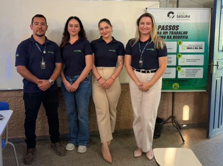 Nova 364 realiza palestra para alunos e apresenta práticas de segurança do trabalho, gestão ambiental e operação sustentável