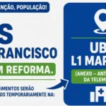 UBS São Francisco terá atendimento temporariamente transferido durante reforma da unidade
