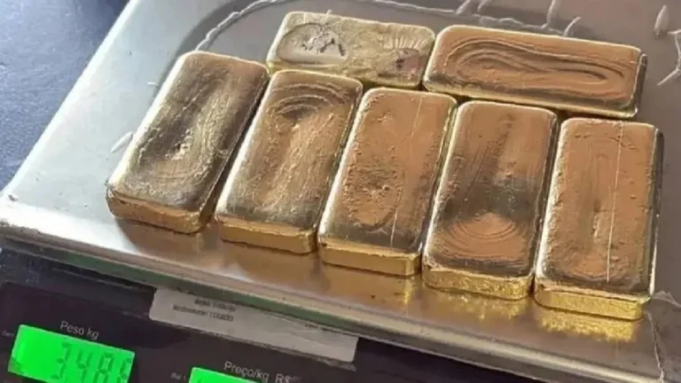 PRF apreende ouro avaliado em R$ 2,3 mi escondido em sapatos e tornozelos de passageiro na BR-364
